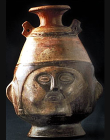Jar depicting a male face - Inka