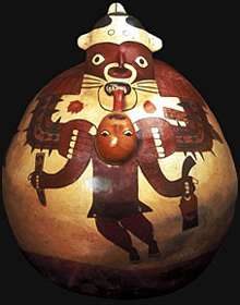 Massive ceramic object depicting a severed head - Nasca