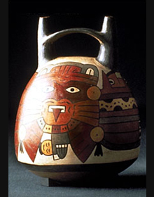 Vessel depicting a severed head - Nasca