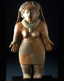 Ceramic Female Figure with headress - Intermediate Area
