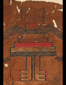Textile fragment depicting a human figure - Chancay