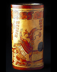 Cylinder vase depicting a ballplayer - Maya (Before A.D. 1520)