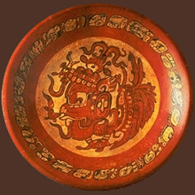Ceramic plate with hieroglyphs - Maya