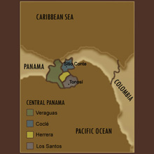 Regional map of Panama