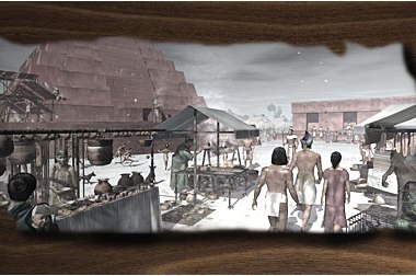 Computer generated image of a market scene