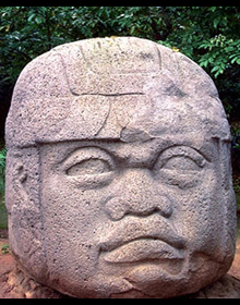 Olmec colossal stone head