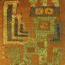 Detailed view of a Wari textile fragment
