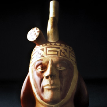 Moche ceramic portrait of a male 