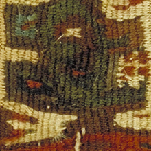 Detailed view of a Wari cloth headband