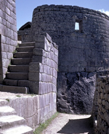 View of the stonework of Machu Picchu