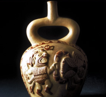 Moche stirrup vessel depicting a crab-like creature