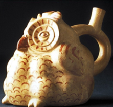 Moche ceramic stirrup vessel
